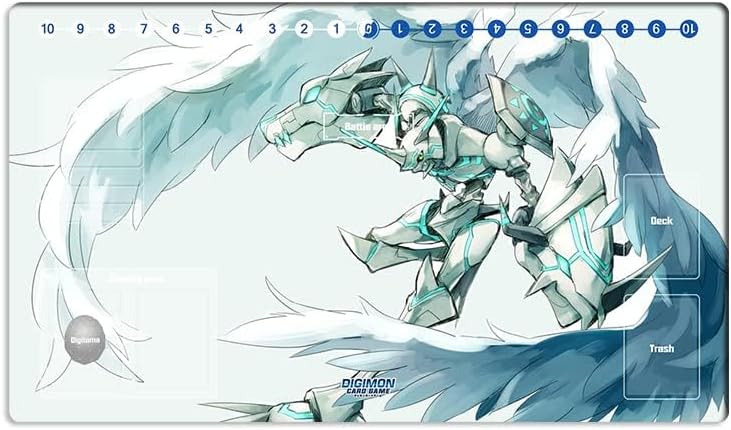Mlikemat New Anime DTCG Playmat Digimon Omegamon Trading Card Game TCG CCG Mat Pad with Zones + Free Bag - Image 2